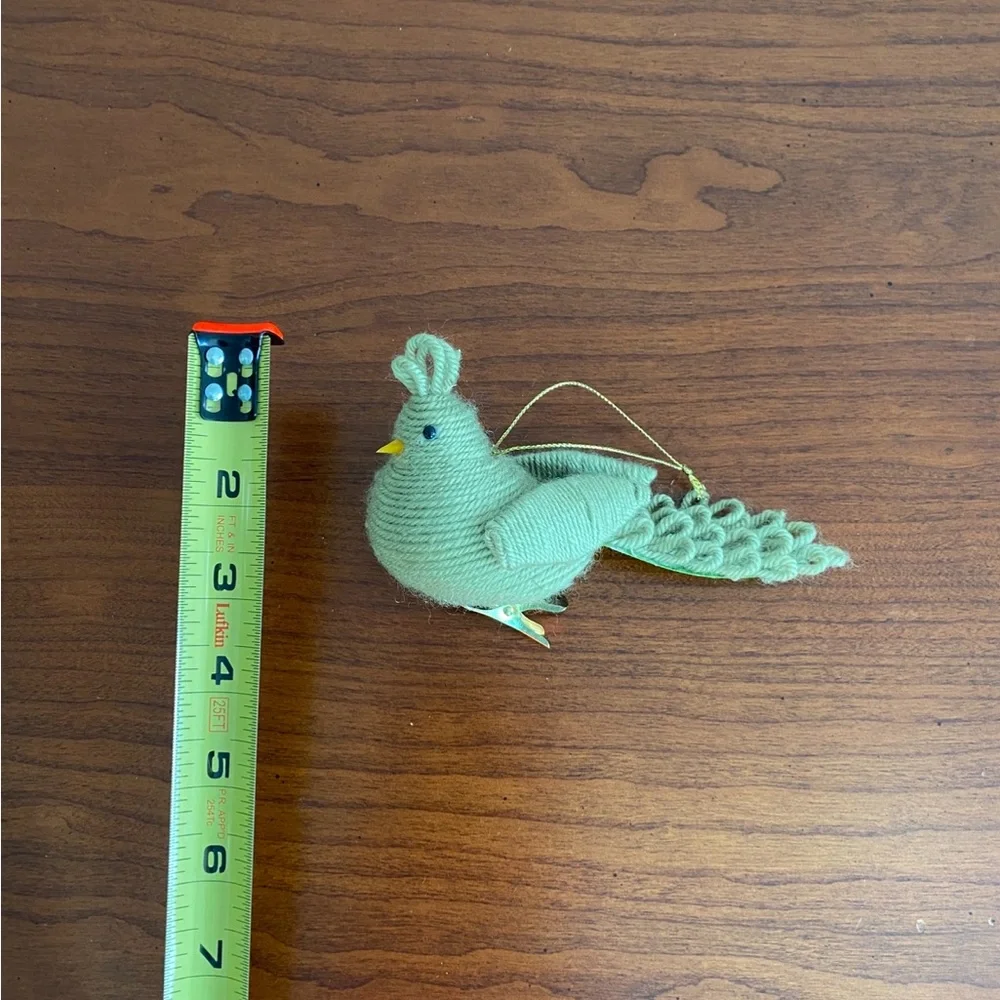 Green Yarn Bird Ornament